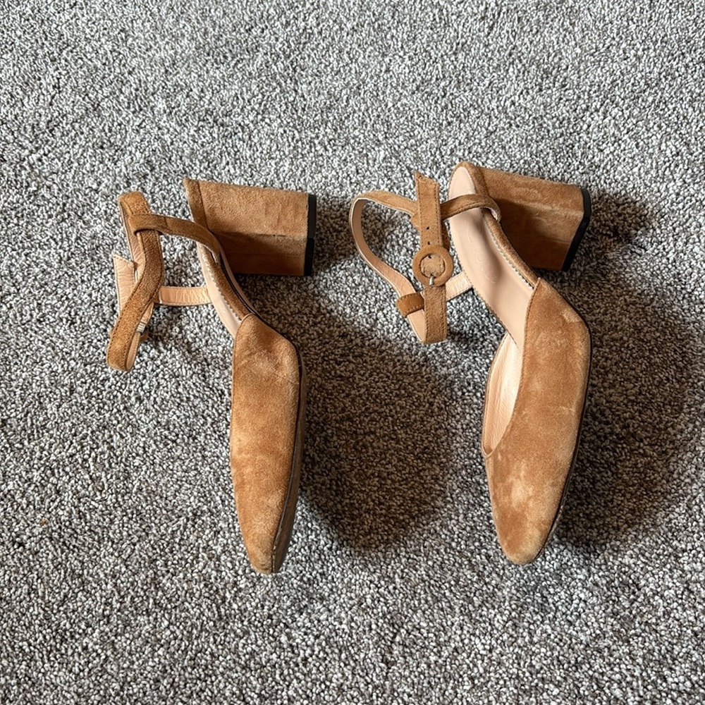 J. Crew Maisie Suede Block Heel Ankle Strap Pump - Picture 3 of 10